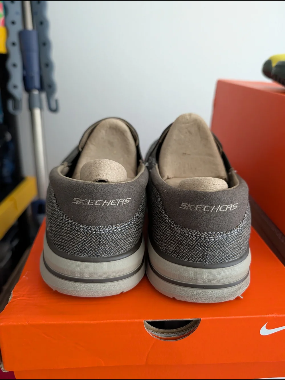 Skechers Men's Slip-On Casual Shoe in Dark Gray